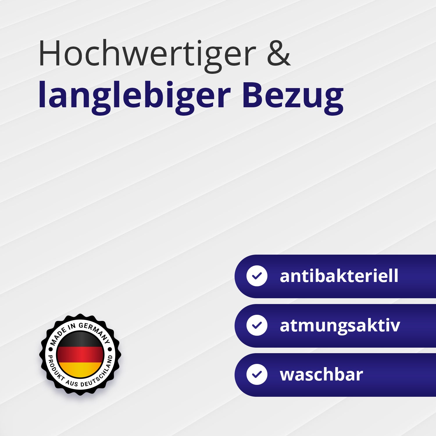 Kaltschaumtopper mit langlebigem, waschbarem Bezug – antibakteriell, atmungsaktiv, ideal für Allergiker
