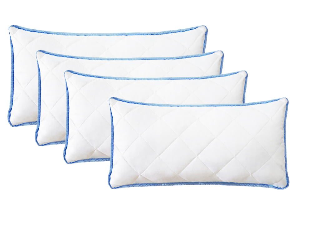 SoftCloud Famille - Oreillers microfibres (lot de 4, bleu)