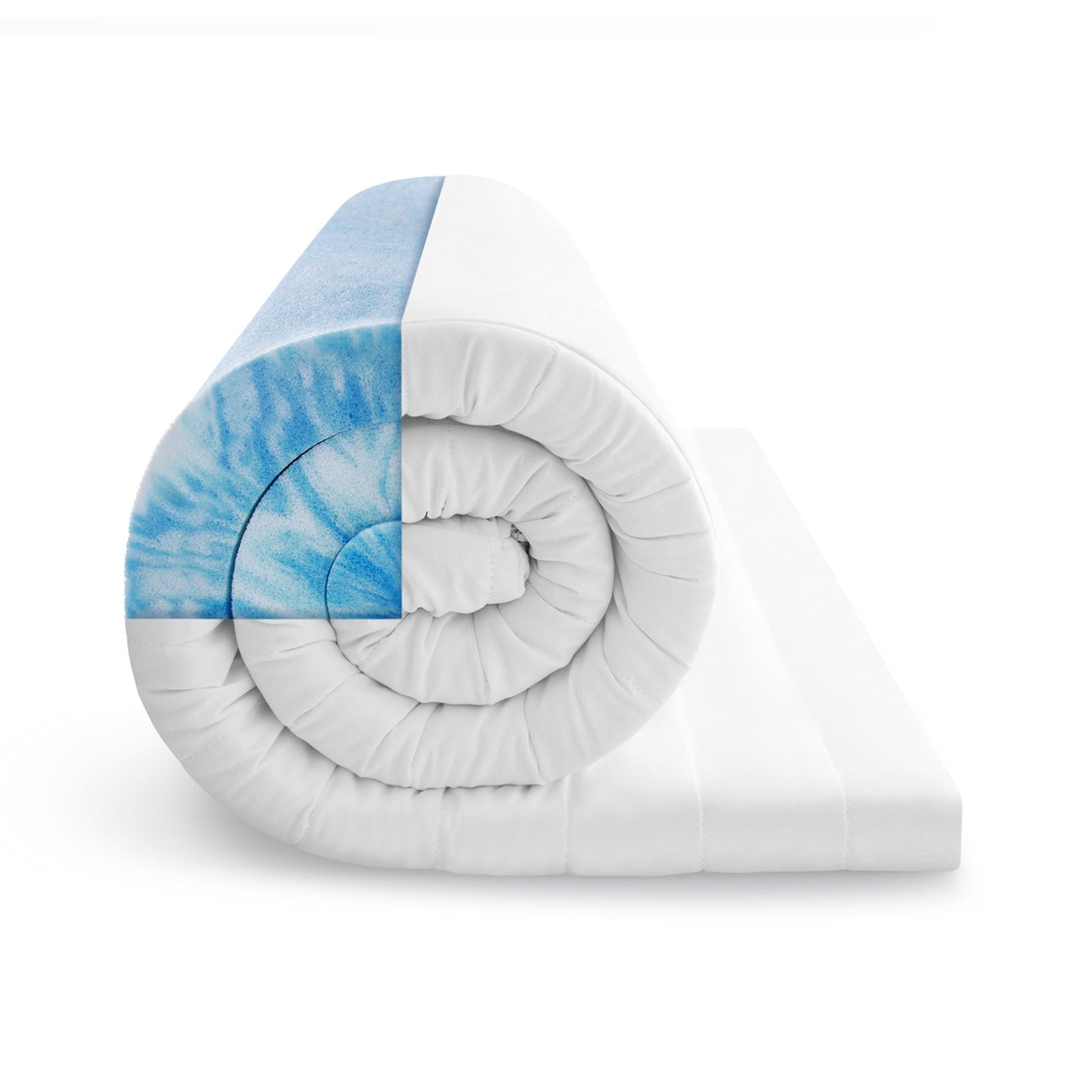 Platzsparend gerollter Gelschaumtopper in 90x200 – ergonomisch, atmungsaktiv und ideal für empfindliche Rücken
