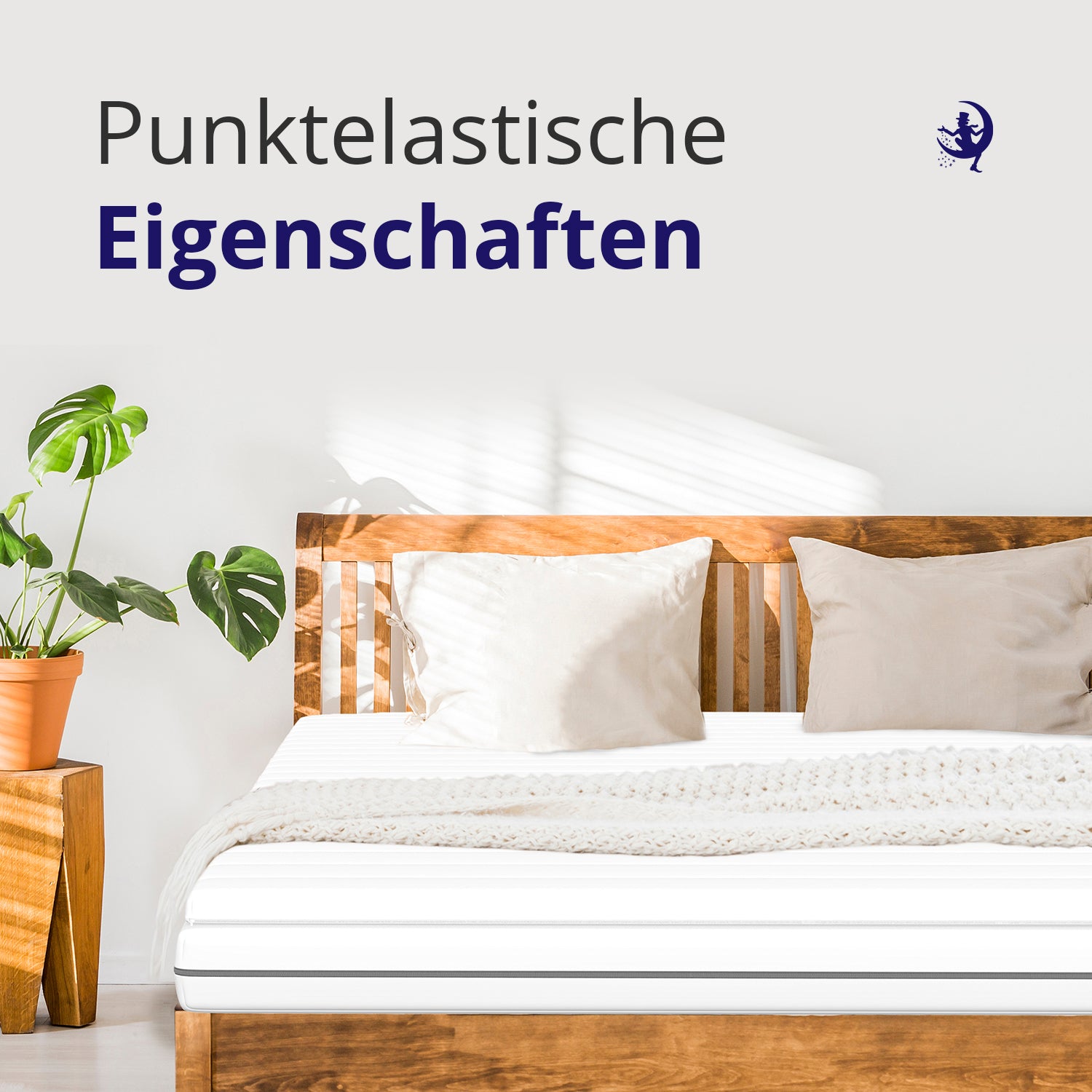 Moderner Gelschaumtopper auf Bett im stilvollen Schlafzimmer – verbessert Liegekomfort und schützt Matratzen